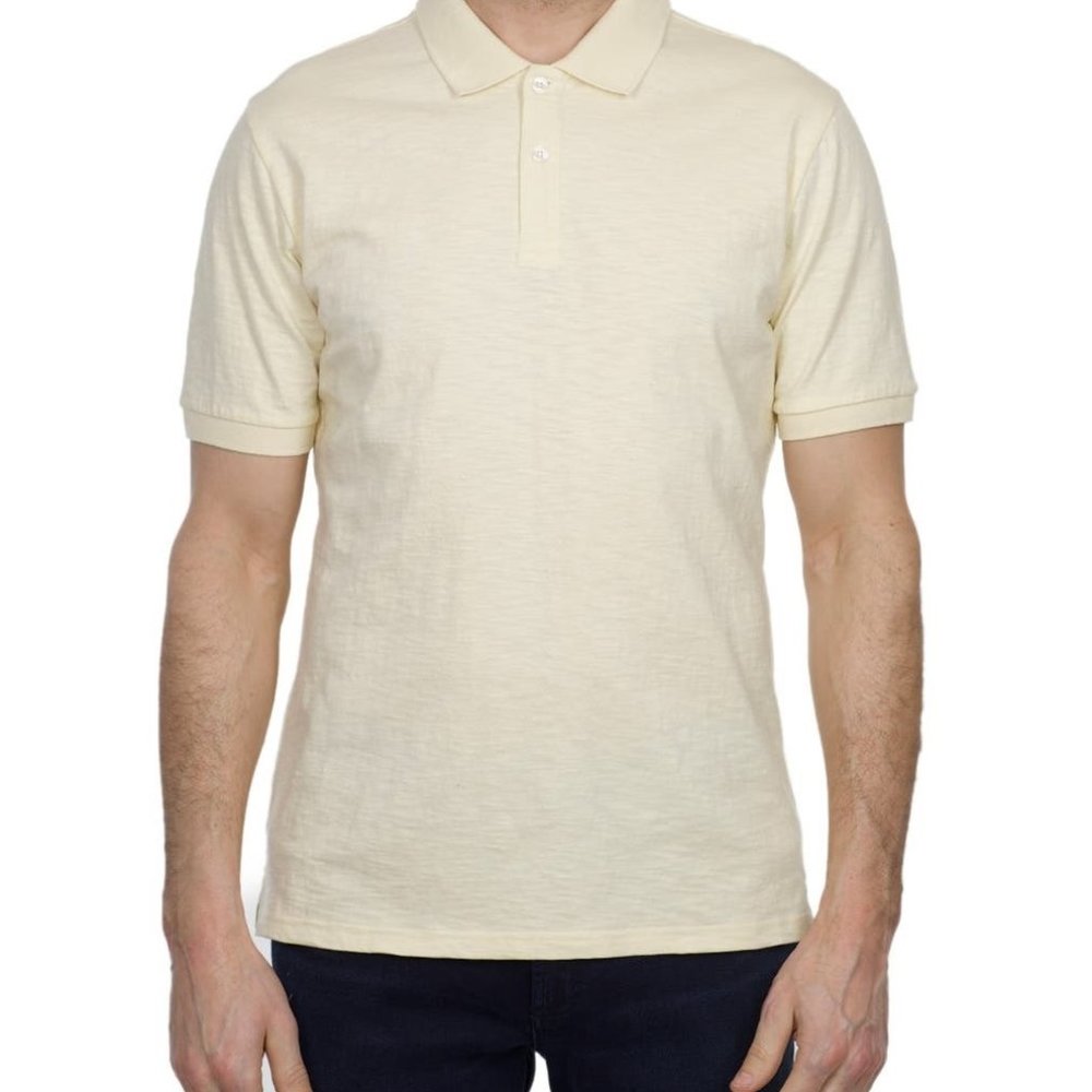 Slate & Stone NWT $98 Men's Short Sleeve Golf Cotton Polo Shirt Solid Yellow L